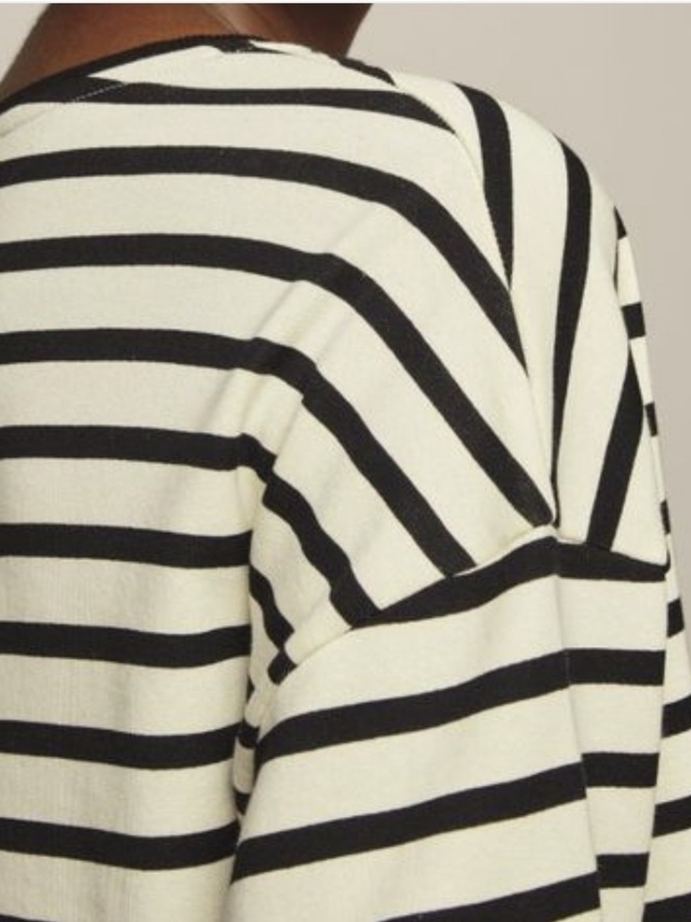 Striped Sweatshirt - Black & Cream - Picture 4 of 4